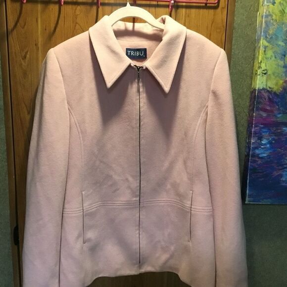 NWOT. Tribu Brand Women’s Size 10 Cashmere Blend Outdoor Jacket Soft Pink - Picture 11 of 11